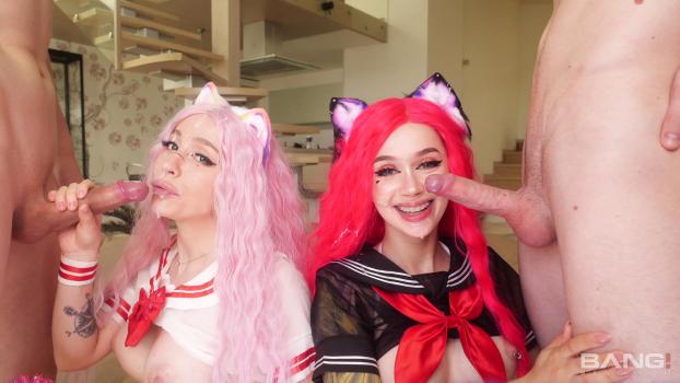 Bang!Surprise – Purple Bitch & Alice Bong ​- Two Anime Girls Purple Bitch And Alice Bong Get Their Assholes Fucked