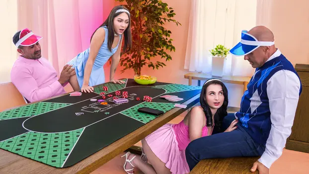 DaughterSwap – Mia River & Evie Christian – Poke-Her Night: Our Pussies Can Be Your Lucky Charms, Go All In
